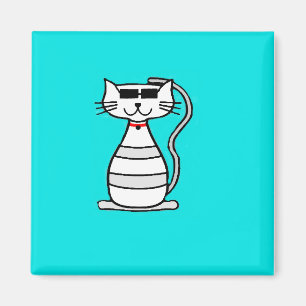 Kall katt med solglasögon magnet
