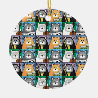 Kall kattprydnad julgransprydnad keramik