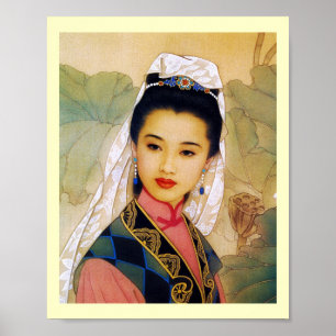 Kall kinesisk ung härlig princess Guo Jing Poster