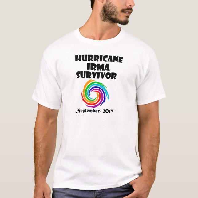Kall konst för orkanIrma överlevande T-shirt (Framsida)