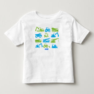 Kall konstruktionstransport bearbetar med maskin tee shirt