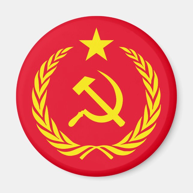 Kall Krig kommunistiska Flagga Round Magnet (Framsidan)