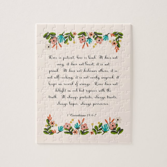 Kall kristen konst - Corinthians13:4 - 7 Pussel (Vertikal)