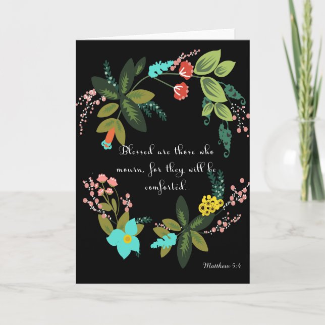 Kall kristen konst - Matthew 5:4 Helgkort (Framsida)