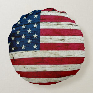 Kall lantlig amerikanska flaggan rund kudde