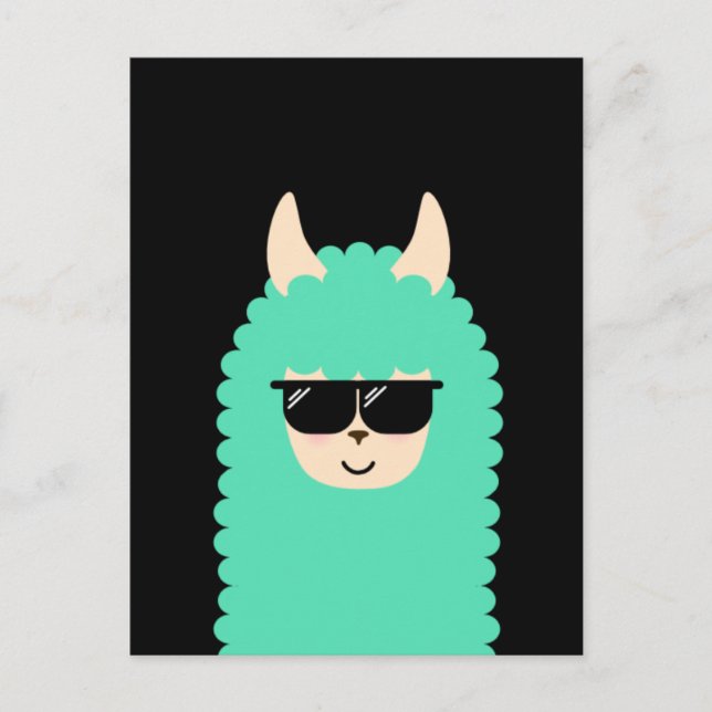 Kall Llama Emoji Vykort (Framsida)