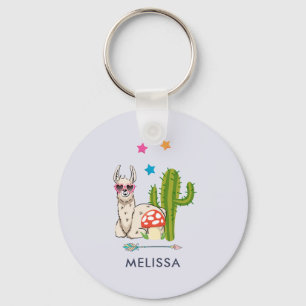 Kall llama i hjärtformade solglasögon nyckelring