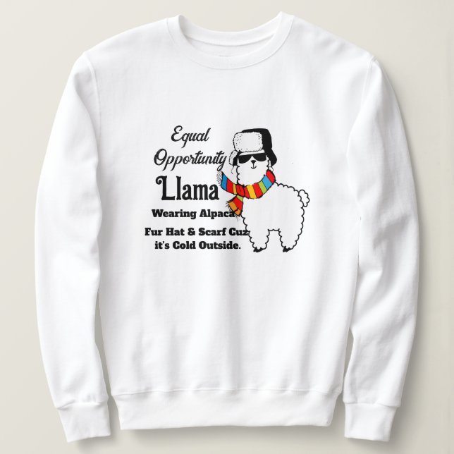 Kall Llama Tröja - Rolig Dam Hoodie (Design framsida)