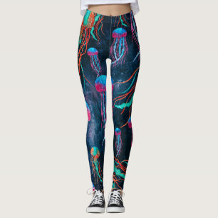 Kall manet i det djupblå havet leggings