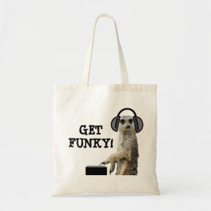 Kall meerkat dj för funky tygkasse