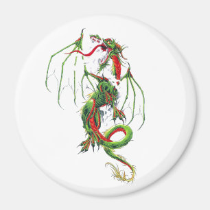 Kall mellersta åldergröntdrake magnet
