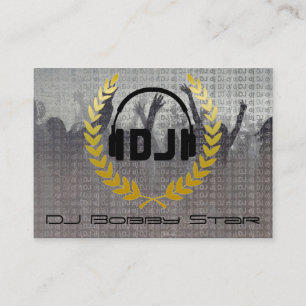 Kall metallisk visitkort för dj med logo