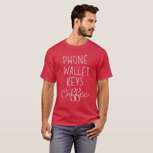 Kall mobil plånboknycklar och kaffeT-tröja T Shirt