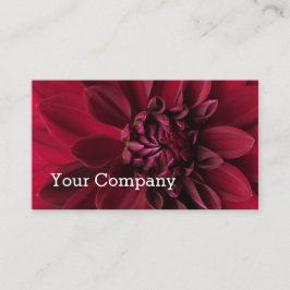 Kall modern röd Dahliablommigt Visitkort