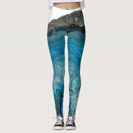 Kall modern sten för blåttAgateGemstone med Leggings