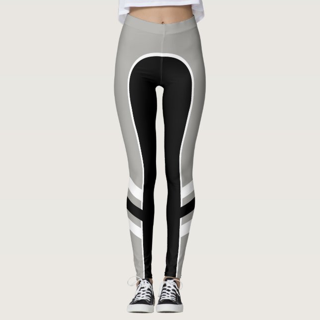 Kall Mono sidomusikbanddamasker Leggings (Framsida)
