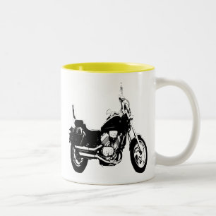 Kall motorcykelcykelsilhouette Två-Tonad mugg