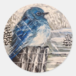 kall Mountain Bluebird Runt Klistermärke
