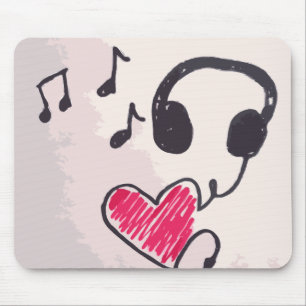 Kall musik är kärlekklottret Mousepad Musmatta