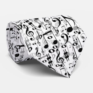 Kall musik noter och slumpmässigt mönster för slips