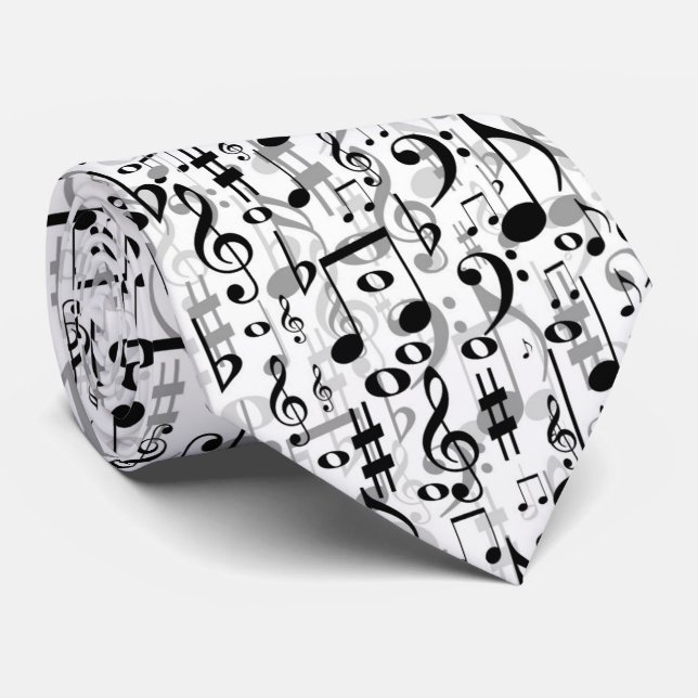 Kall musik noter och slumpmässigt mönster för slips (Rullad)