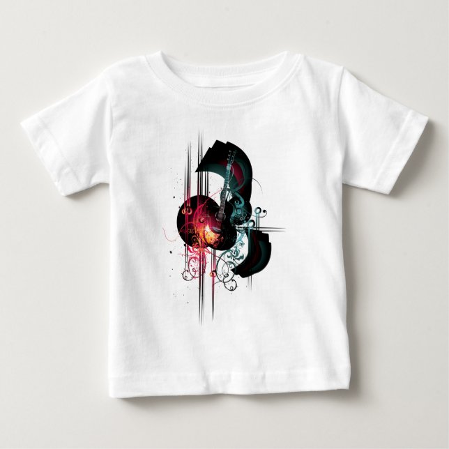 Kall musik som är grafisk med gitarren tröja (Framsida)