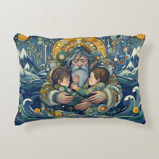 "Kall Natt, stark Arm" dekorfärg Prydnadskudde (Framsidan)