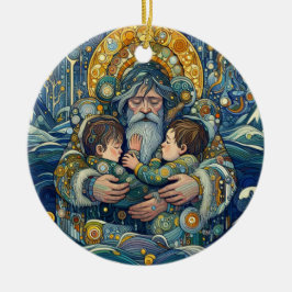 "Kall Natt, stark Arm" Julgransprydnad Keramik