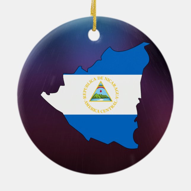 Kall nicaragua flaggakarta julgransprydnad keramik (Baksidan)