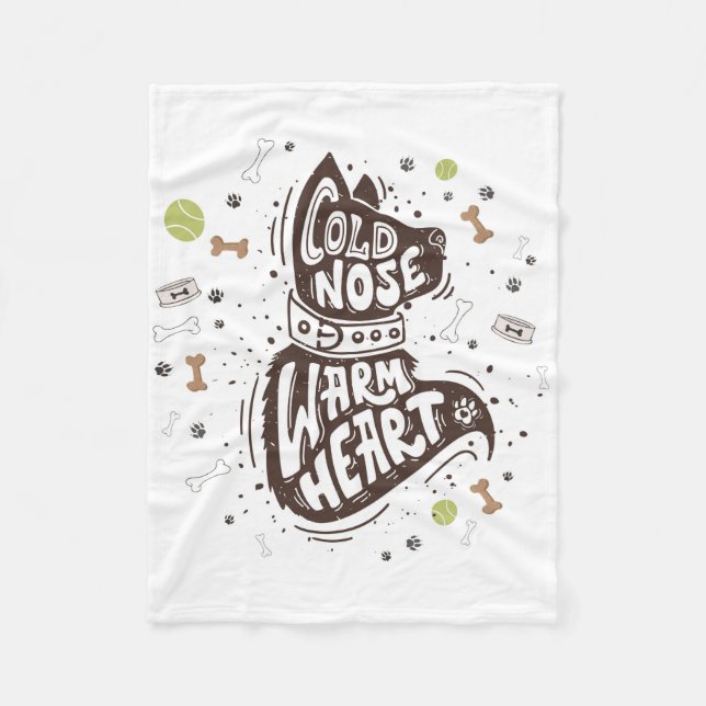Kall Nose Warm Hjärtat Fleecefilt (Framsidan)