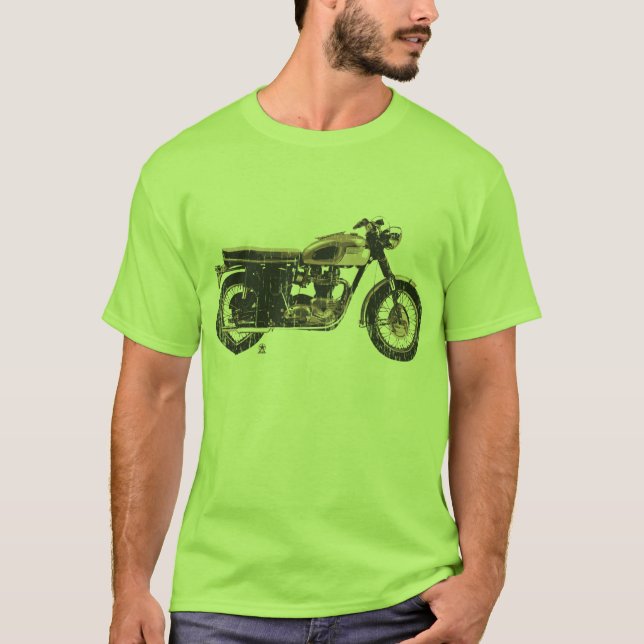 Kall och enkel brittisk motorcykelT-tröja Tee (Framsida)