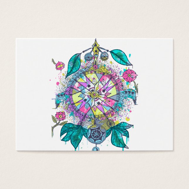 Kall och färgrik dreamcatcher visitkort (Framsidan)