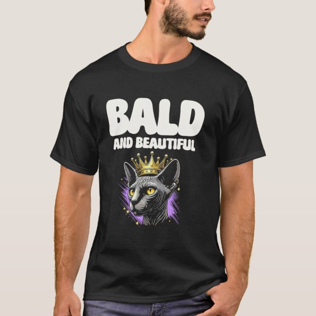 Kall och vacker Sphynx-katt Älskar-design T Shirt (Framsida)