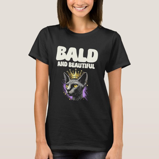 Kall och vacker Sphynx-katt Älskar-design T Shirt (Framsida)