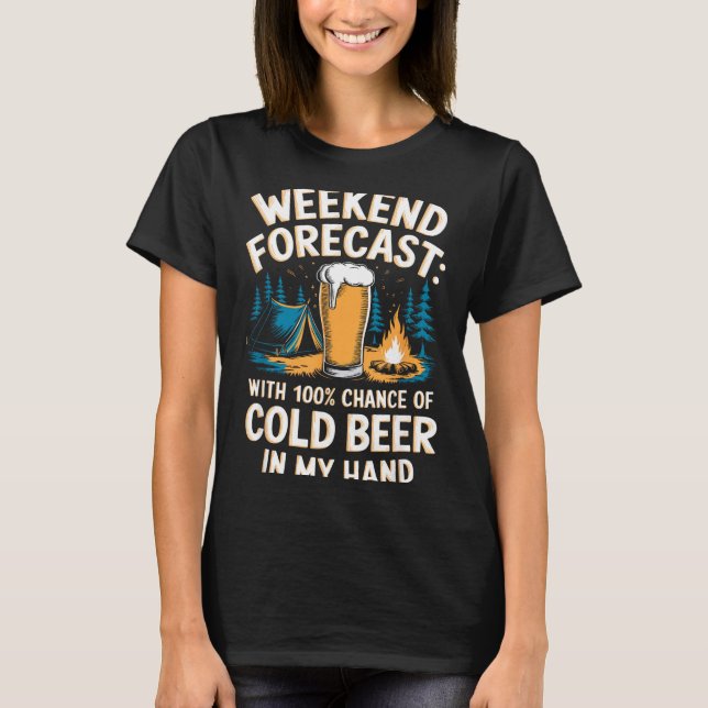 Kall öl camping berg grafik  t shirt (Framsida)