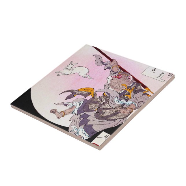 Kall orientalisk japansk apagudkonst kakelplatta (Sidan)