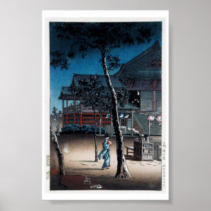 Kall orientalisk japansk by för shinhanganatt poster