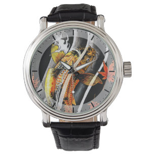 Kall orientalisk japansk guld- lycklig Koi Armbandsur
