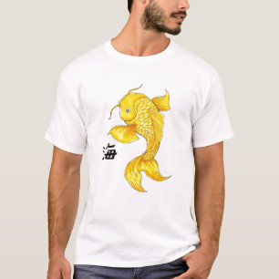 Kall orientalisk japansk guld- tatuering för Koi Tee Shirt
