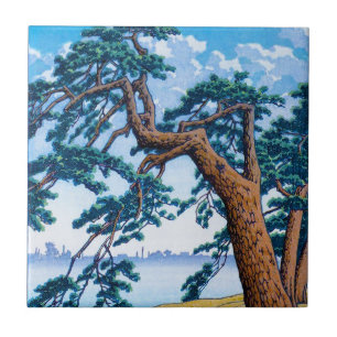 Kall orientalisk japansk Hasui Kawase trädkonst Kakelplatta
