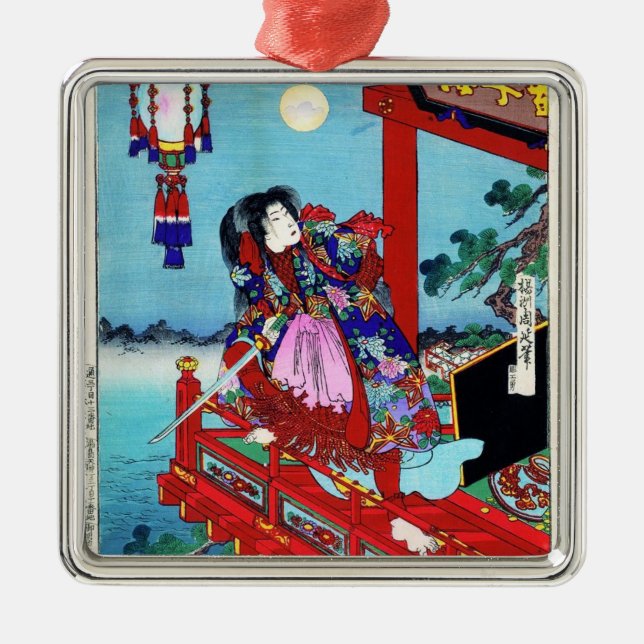 Kall orientalisk japansk konst för julgransprydnad metall (Framsidan)