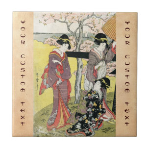 Kall orientalisk japansk konst för kakelplatta