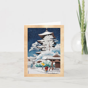 Kall orientalisk japansk snö för hasuiKawase Helgkort