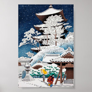 Kall orientalisk japansk snö för hasuiKawase Poster
