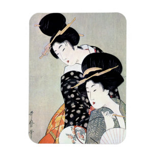 Kall orientalisk japansk traditionell Geishakonst Magnet