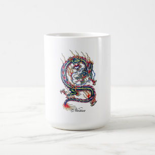 Kall orientalisk röd drake med Orbtatueringen Kaffemugg
