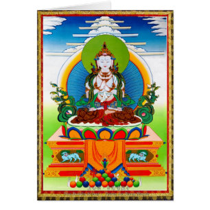 Kall orientalisk tibetan thangka Buddha Locani OBS Kort