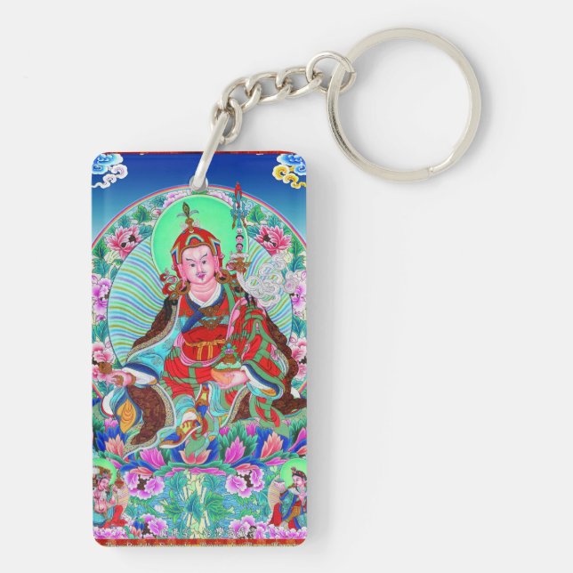Kall orientalisk tibetan thangka Padmasambhava (Baksidan)