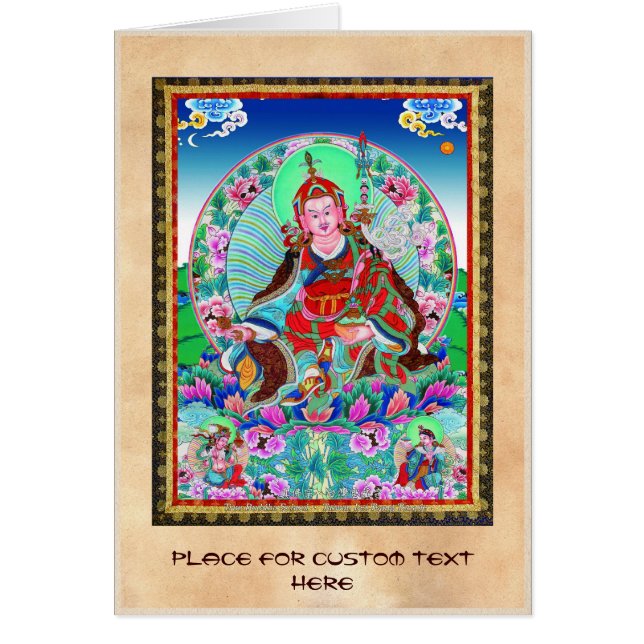 Kall orientalisk tibetan thangka Padmasambhava OBS Kort (Framsidan)