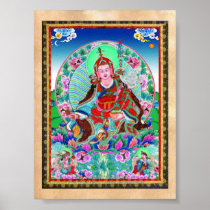Kall orientalisk tibetan thangka Padmasambhava Poster